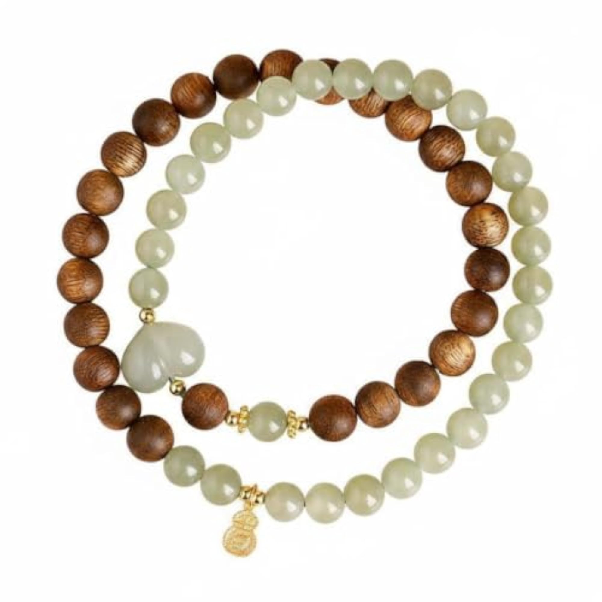 Rosewood and Jade Bead Bracelet Gift for Girlfriend